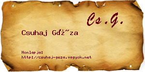 Csuhaj Géza névjegykártya