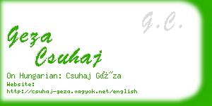 geza csuhaj business card